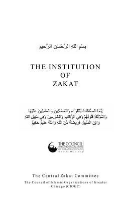 The Institution of Zakat