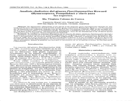 Analisis Cladistico Del Genero Poecilopompilus Howard (Hymenoptera, Pompilidae) Y Clave Para Las Especies