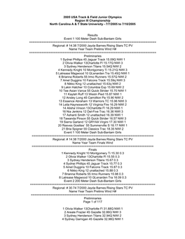 2005 USA Track & Field Junior Olympics Region III Championship