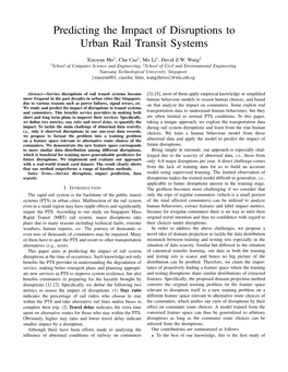 Predicting the Impact of Disruptions to Urban Rail Transit Systems