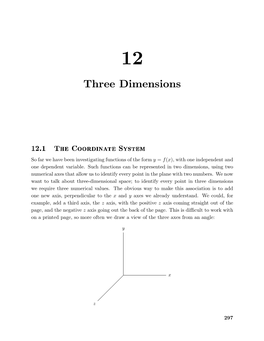 Chapter 12: Three Dimensions