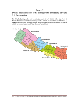 Annex-9 Details of Stations/Sites to Be Connected by Broadband Network 9.1