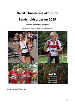 Dansk Orienterings-Forbund Landsholdsprogram 2019