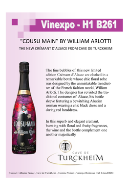 By William Arlotti the New Crémant D’Alsace from Cave De Turckheim