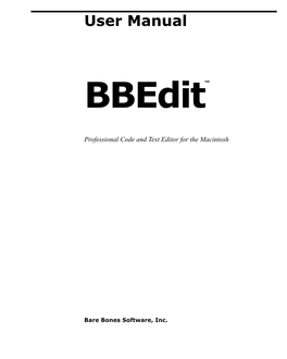 Bbedit 14.0 User Manual