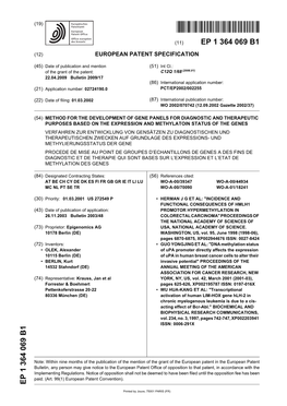 Method for the Development of Gene Panels For