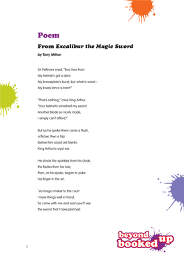 From Excalibur the Magic Sword by Tony Mitton