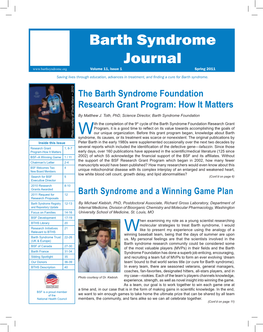 Barth Syndrome Journal Volume 11, Issue 1 Spring 2011