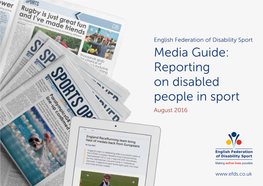 Media Guide: Reporting on Disabled People in Sport August 2016