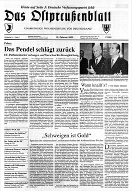 Das Pendel Schlägt Zurück „Schweigen Ist Gold" D