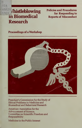 Whistleblowing in Biomedical Research : Policies and Procedures For
