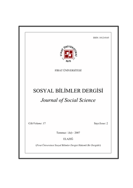 SOSYAL BİLİMLER DERGİSİ Journal of Social Science ISSN: 1012-0165