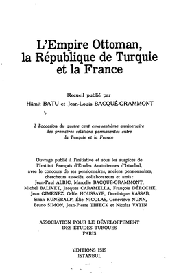 L'empire Ottoman, La République De Turquie Et La France