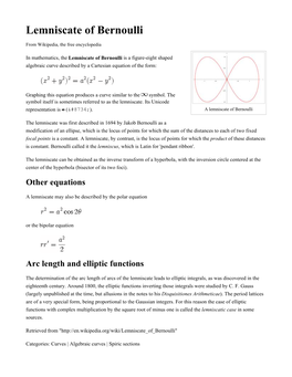 Lemniscate of Bernoulli