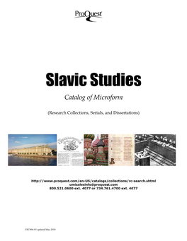 Slavic Studies | Subject Catalog (PDF)