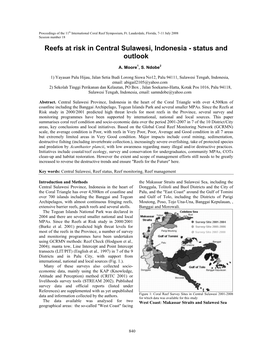 Reefs at Risk in Central Sulawesi, Indonesia - Status and Outlook