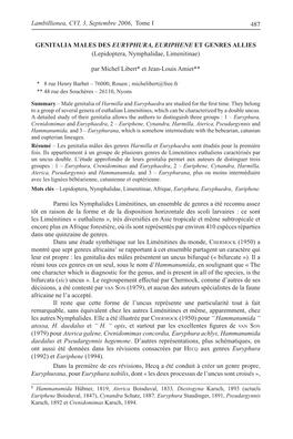 Lambillionea, CVI, 3, Septembre 2006, Tome I 487 GENITALIA MALES