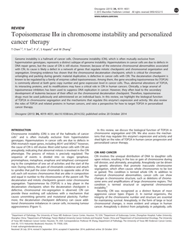 In Chromosome Instability and Personalized Cancer Therapy