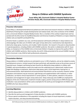 PD Wiley Heubi Sleep in Children with CHARGE Syndrome