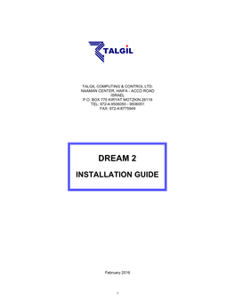 DREAM 2 Installation Guide 2016 ENG(6225KB)