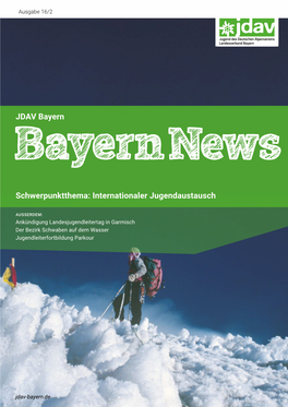 JDAV Bayern Schwerpunktthema: Internationaler Jugendaustausch
