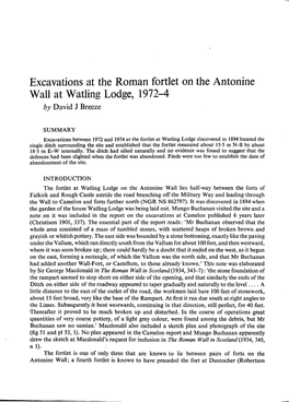 Excavations at the Roman Fortlet on the Antonine Wall at Watling Lodge, 1972-4 by Davi Breezdj E