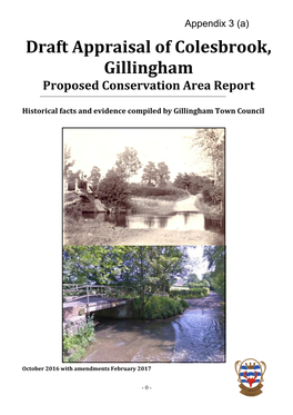 Colesbrook, Gillingham Proposed Conservation Area Report