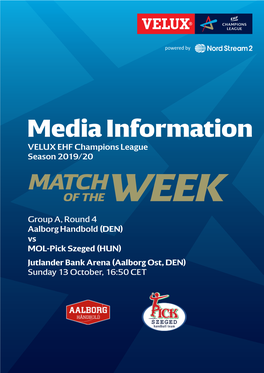 Media Information VELUX EHF Champions League Season 2019/20