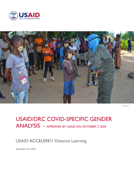 Usaid/Drc Covid-Specific Gender Analysis - Approved by Usaid on October, 7, 2020