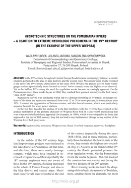 Geographia Polonica Vol. 83 No. 1 (2010) Hydrotechnic