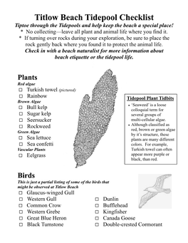 Titlow Checklist.Pub