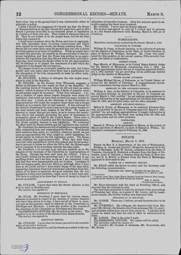 CONGRESSIONAL RECORD-SENATE. MARCH 9,- Their Rules-But on the Ground That It Was Indefensible Either in Sideration of Executive Business