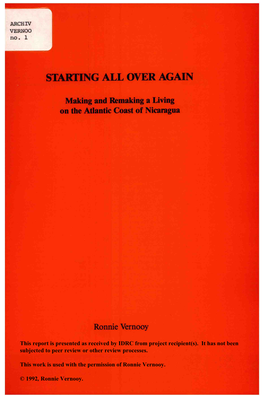 Making and Remaking a Living on the Atlantic Coast of Nicaragua