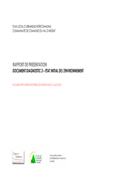 Rapport De Presentation Document Diagnostic 3 – Etat Initial De L’Environnement