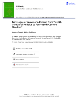 Travelogue of an Almohad Sherd: from Twelfth-Century Al-Andalus To