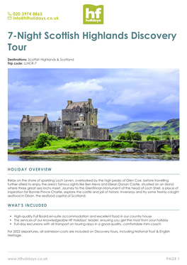 7-Night Scottish Highlands Discovery Tour