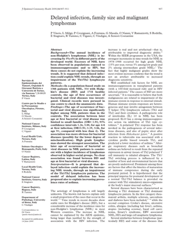 Delayed Infection, Family Size and Malignant Lymphomas