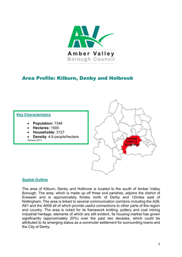 Updated Kilburn, Denby & Holbrook Area Profile