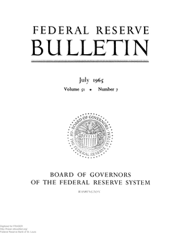 Federal Reserve Bulletin July 1965