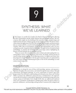 Synthesis: What We've Learned