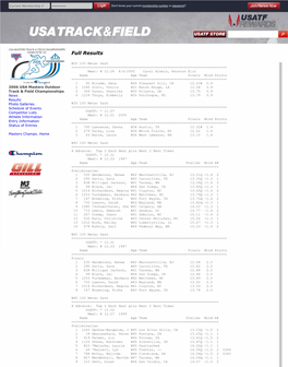 Results from August 3-6, 2006, Charlotte, North Carolina