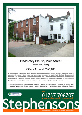 Haddlesey House, Main Street West Haddlesey Offers Around £565,000