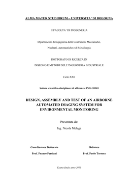 Design, Assembly and Test of an Airborne Automated Imaging System for Environmental Monitoring