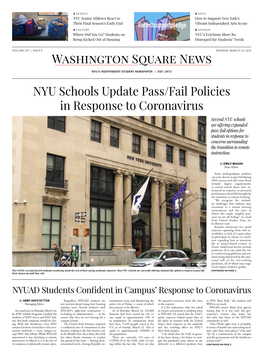 NYU Schools Update Pass/Fail Policies in Response to Coronavirus