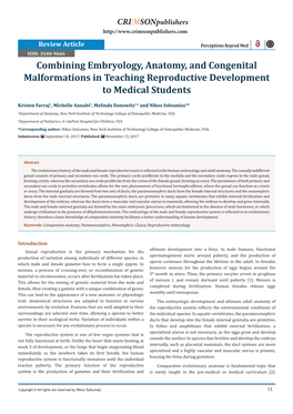 Combining Embryology, Anatomy, and Congenital Malformations in Teaching Reproductive Development to Medical Students