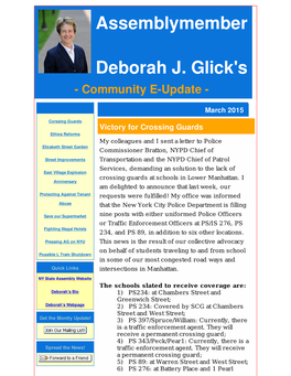 Assemblymember Deborah J. Glick's