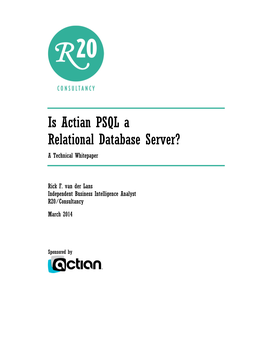 Is Actian PSQL a Relational Database Server?