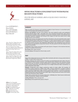 Spine Fractures Concomittant with Pelvic Region Fractures