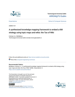 A Synthesised Knowledge Mapping Framework to Embed a KM Strategy Using Topic Maps and Wikis: the Tao of Wiki