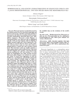 Morphological and Genetic Characterization of Phaeocystis Cordata and P